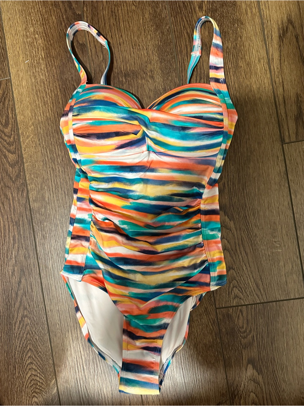 Multicolor Striped Women's One-Piece Swimsuit